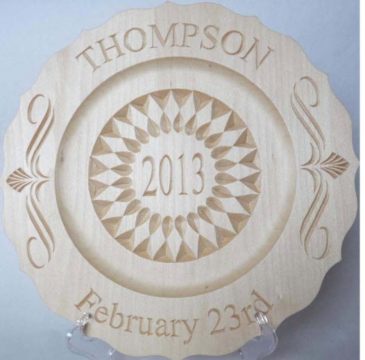 2013 wedding plate, scalloped rim plate