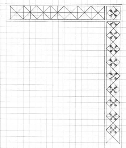 Hand drawn 3-corner border