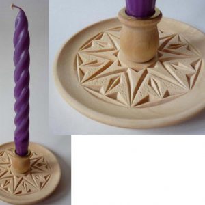 6 inch candle dish plate geometric pattern