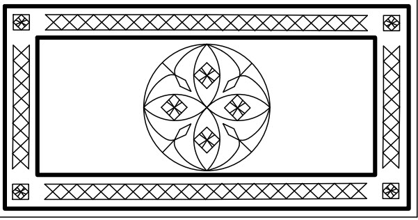 4 pt rosette with Gothic border, box top