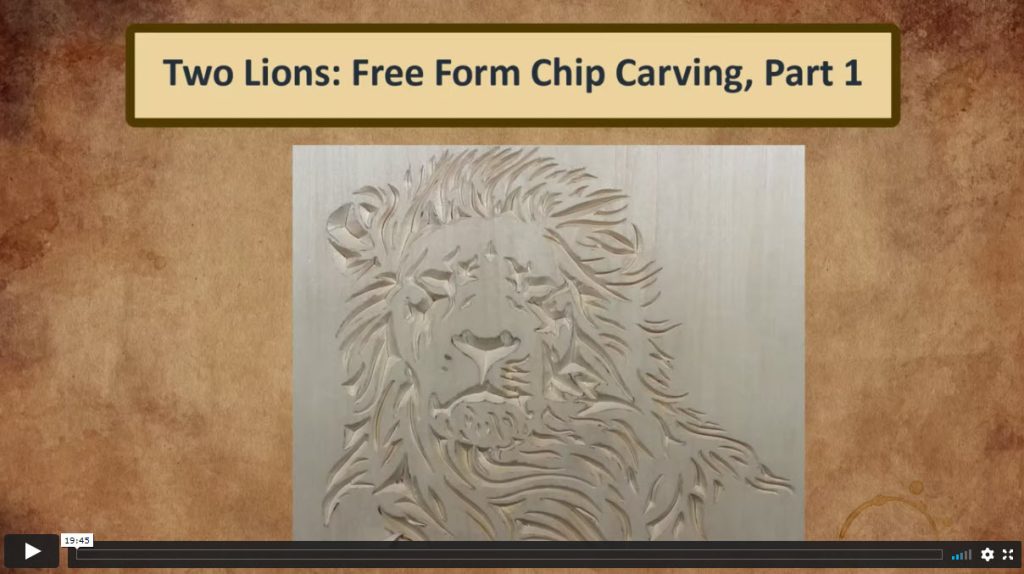 Lion Free Form Chip Carving Part 1