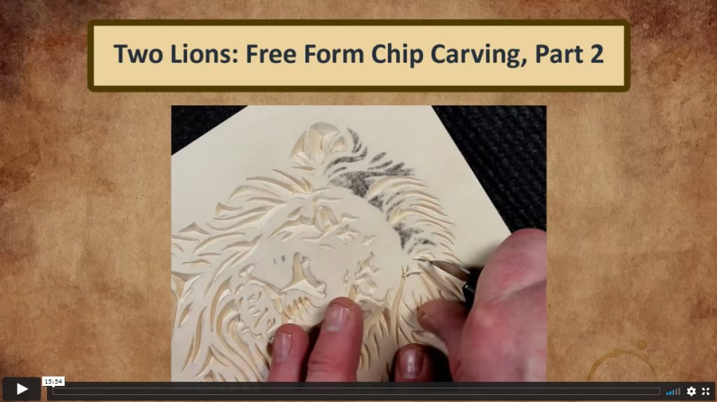 Lion Free Form Chip Carving Part 2